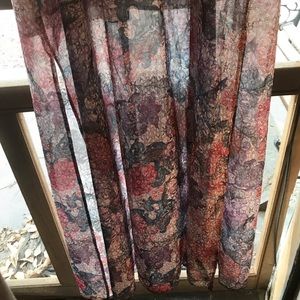 Floor length, sleeveless floral dress